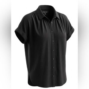 🔥 Madewell Central Drapey Shirt Black XXS EUC